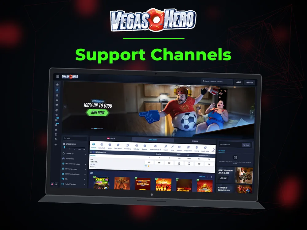 Vegas Hero - Support Channels