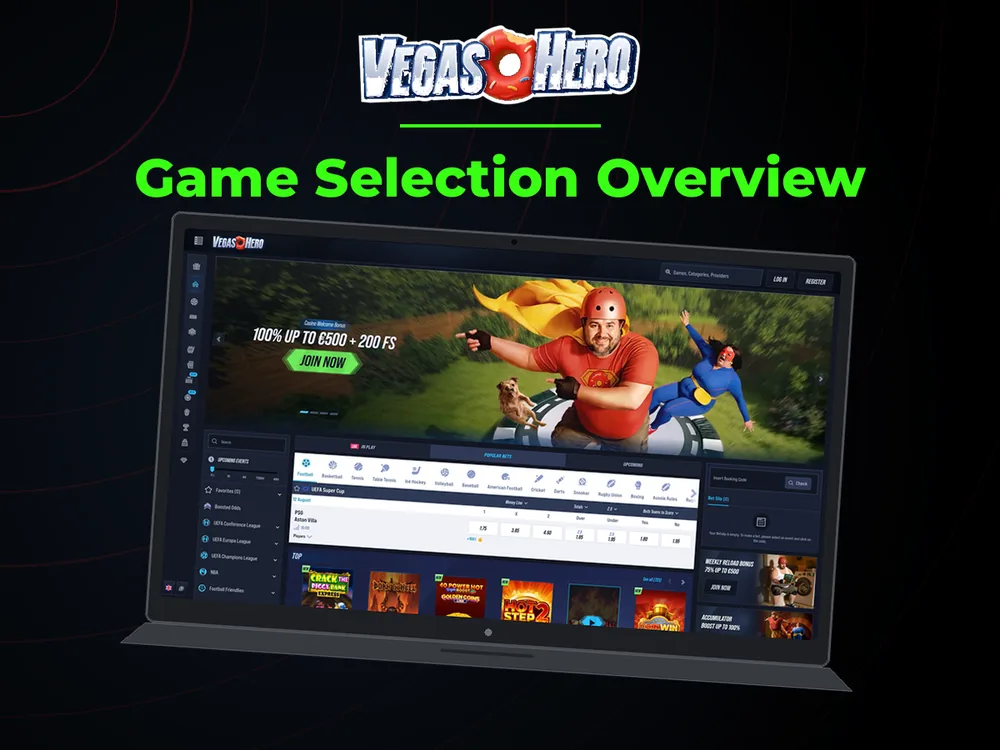 Vegas Hero - Game Selection Overview