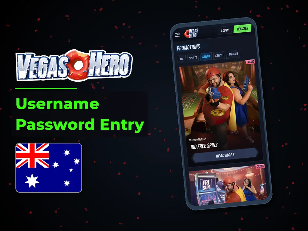 Vegas Hero - Username Password Entry