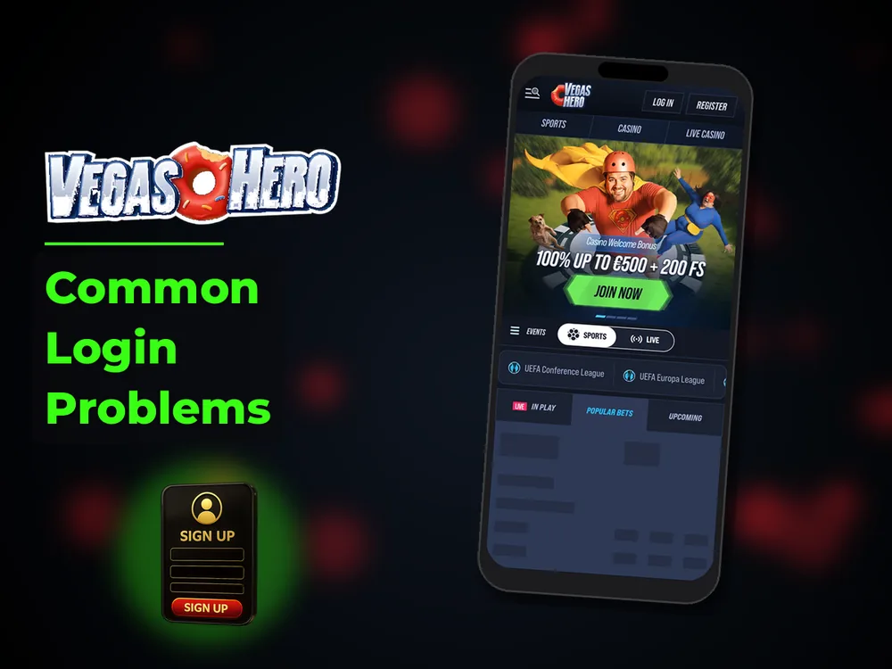 Vegas Hero - Common Login Problems