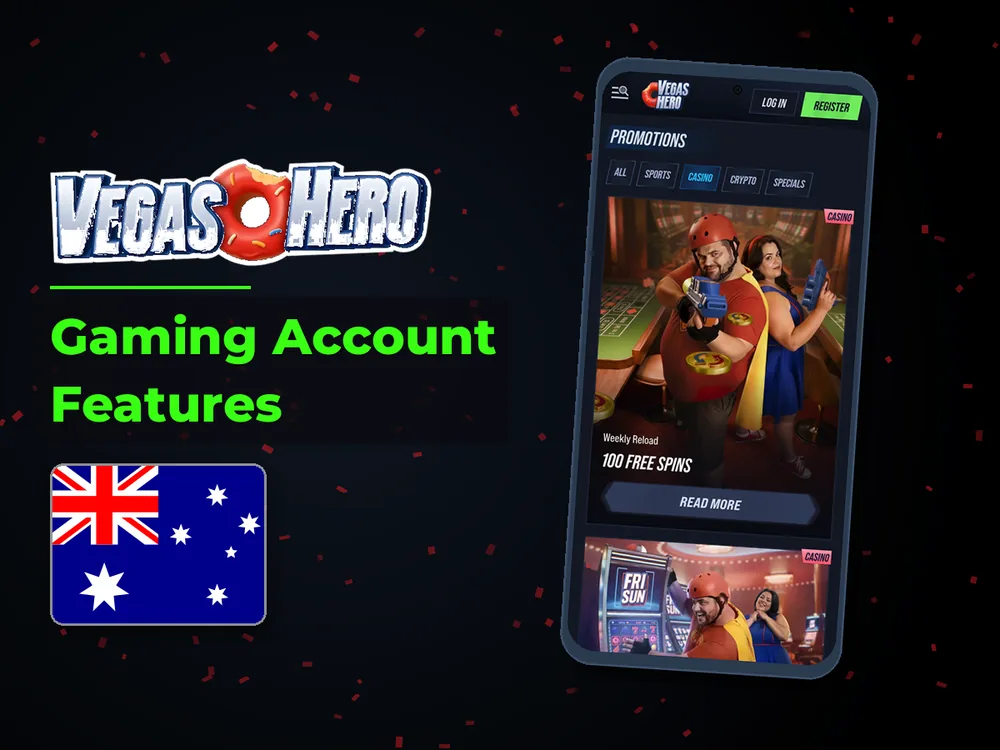 Vegas Hero - Gaming Account Features
