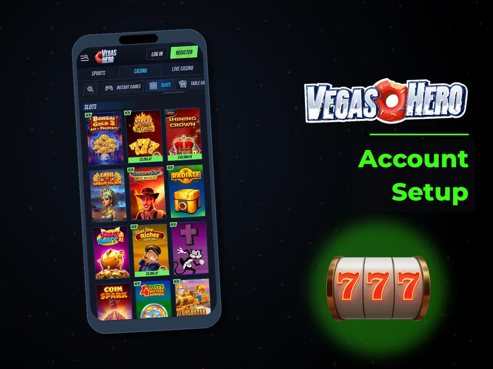 Vegas Hero - Account Setup