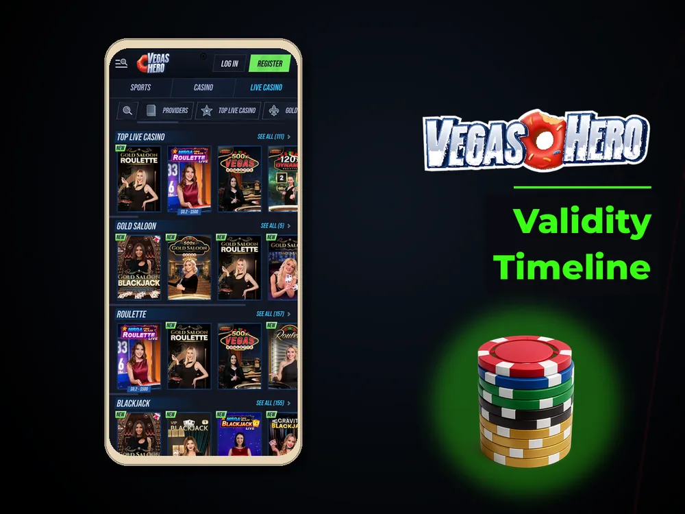 Vegas Hero - Validity Timeline