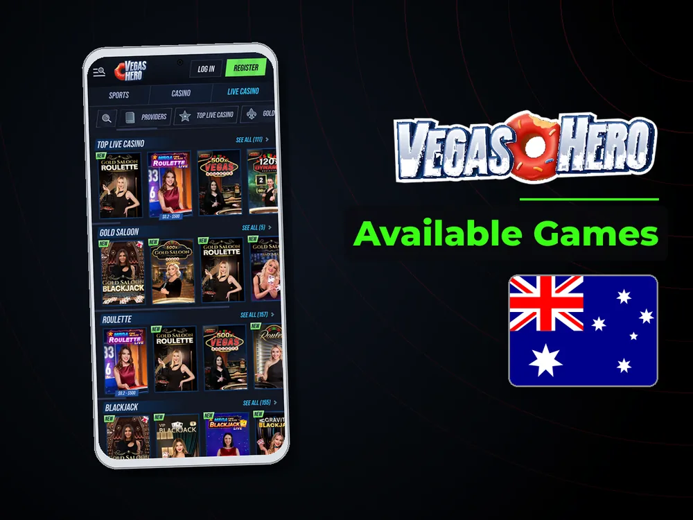 Vegas Hero - Available Games